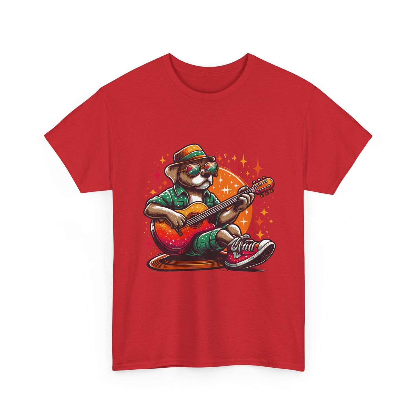 Dog Playing Guitar T‑Shirt — Retro Chill Music Tee for Guitar Lovers