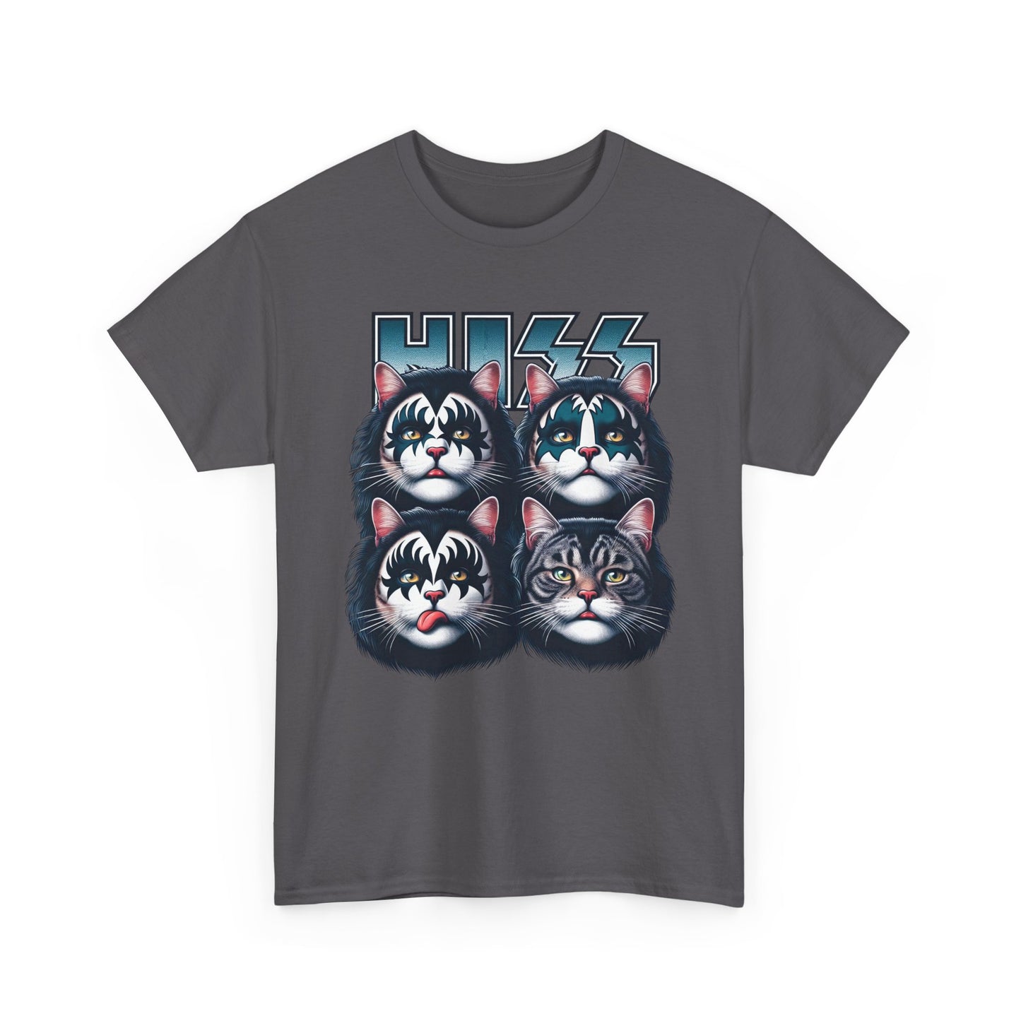 KISS-Style Rock Cat Band T-Shirt