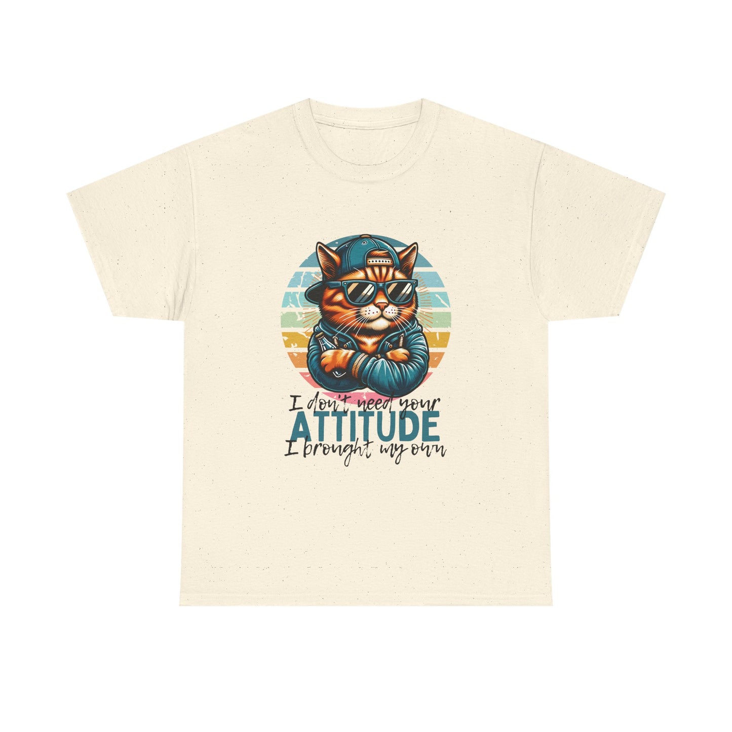 Cat Attitude T-Shirt – Retro Cool Cat Graphic Tee ("I didn’t lose my attitude, I brought my own")