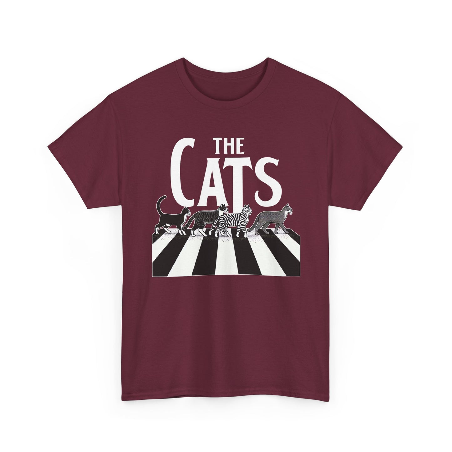 Cats Crossing T‑Shirt — Retro Black & White Cat Walk Graphic Tee
