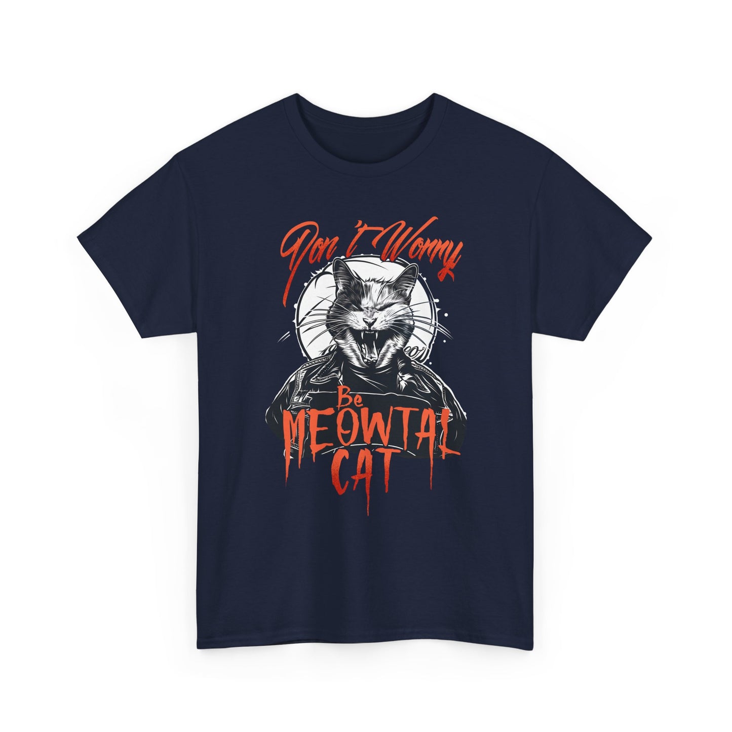 Meowtal Cat T-Shirt — 'Don't Worry' Gothic Cat Graphic Tee
