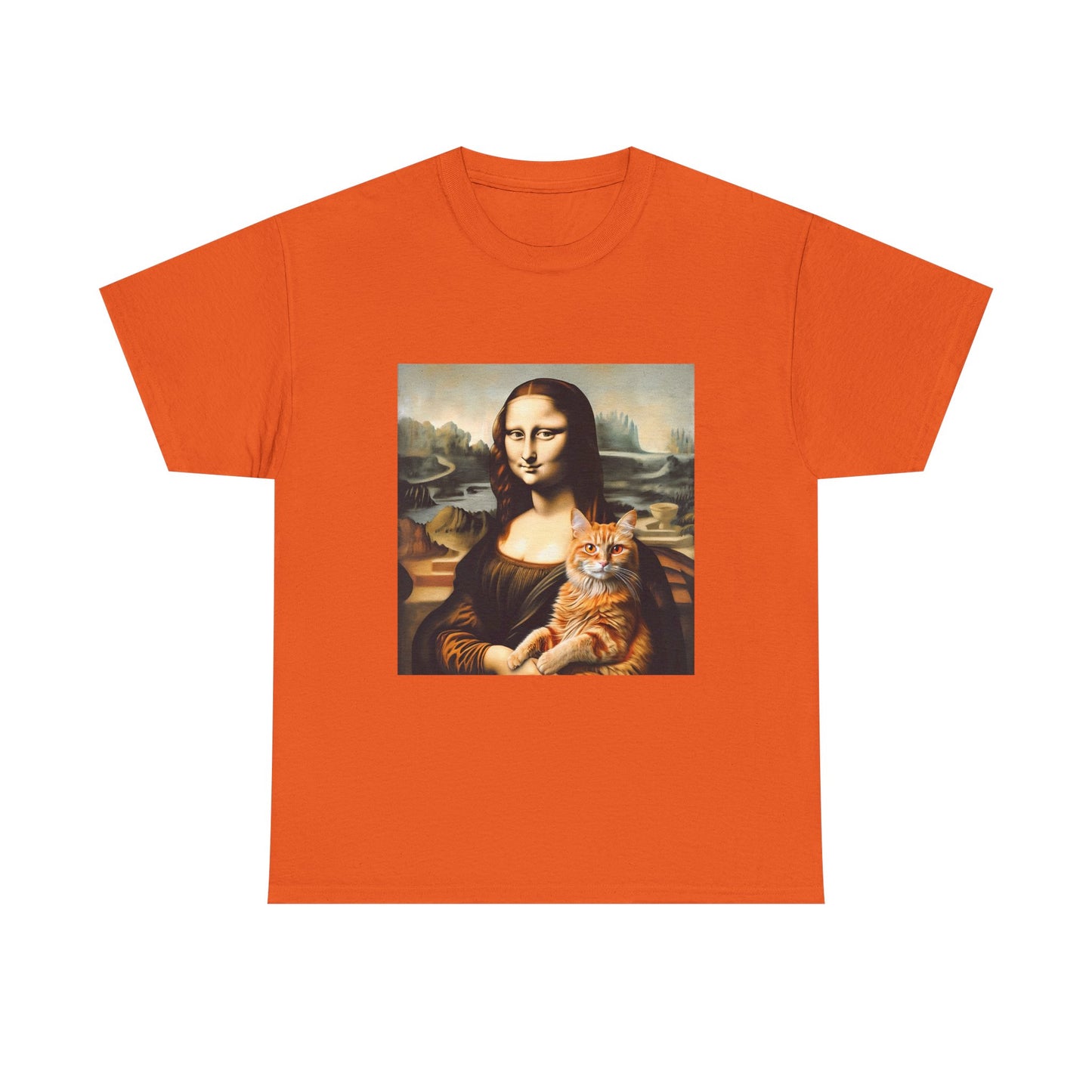 T-Shirt — Mona Lisa Holding a Cat Graphic Tee