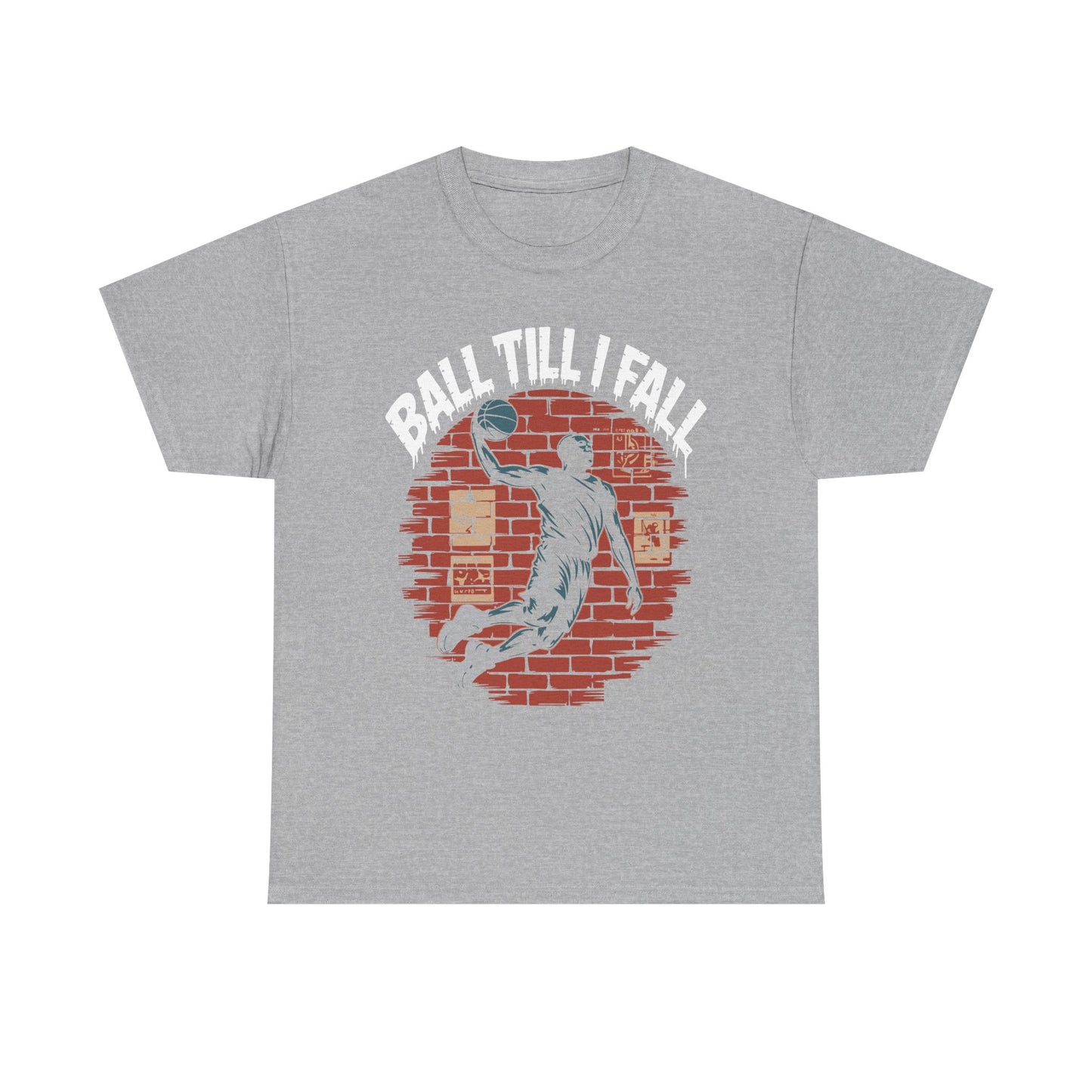 Basketball 'Ball Till I Fall' Tee — Vintage Brick Dunk Graphic T-Shirt