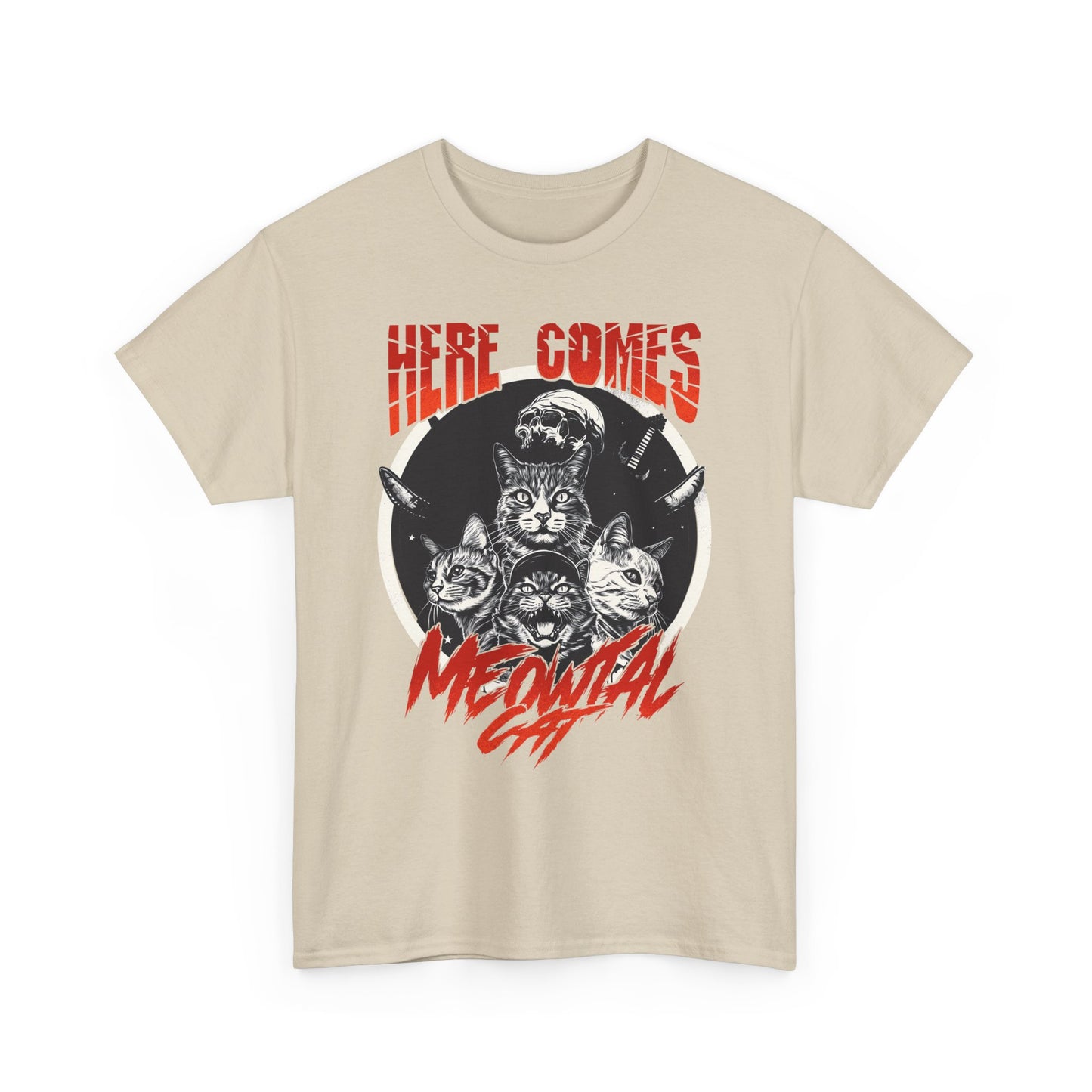 Here Comes Meowtal Cat Band T-Shirt