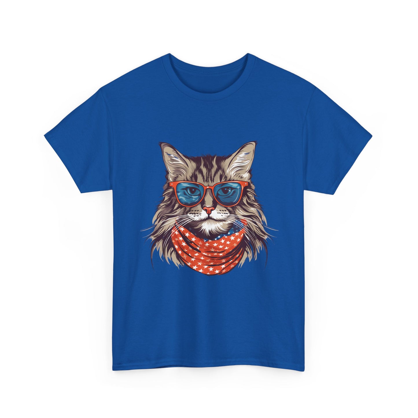 Cat with Sunglasses & Bandana T-Shirt — Cool Retro Cat Graphic Tee