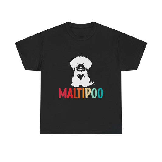 Maltipoo Graphic Tee — Retro Rainbow Dog Lover T‑Shirt