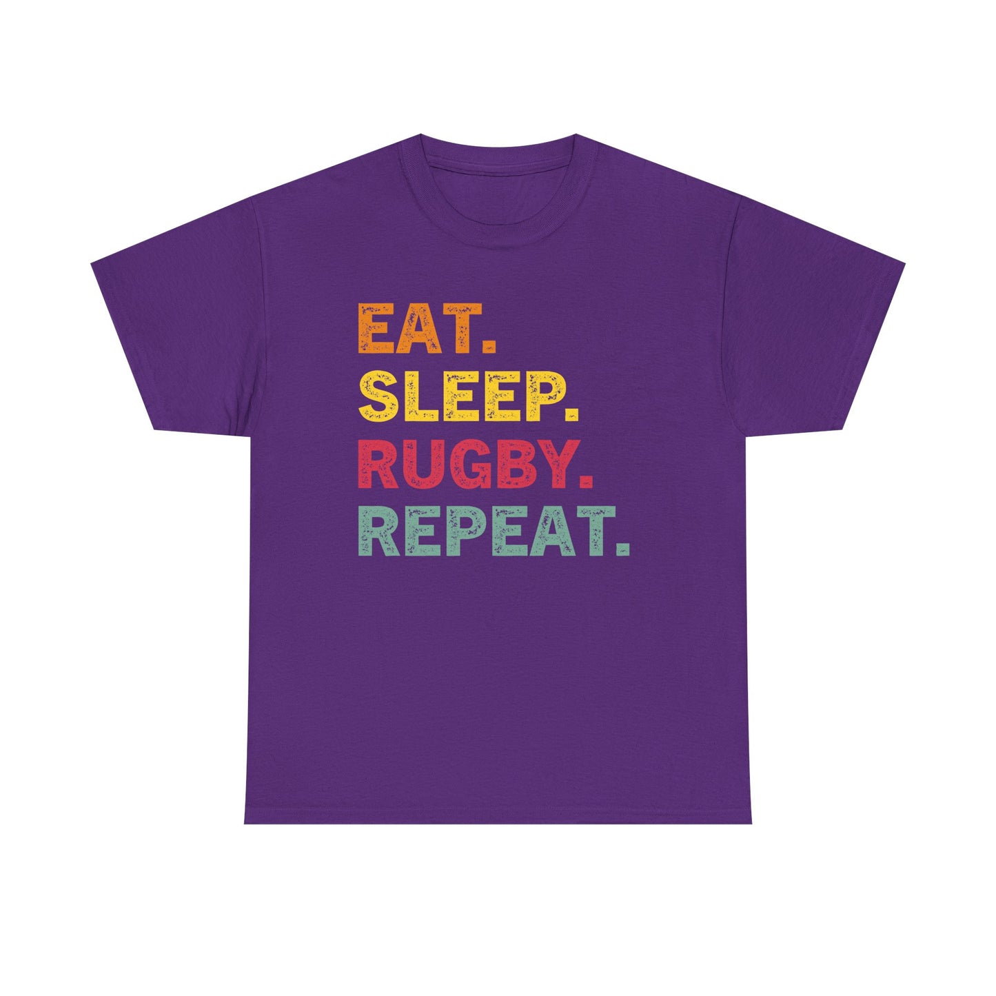 Rugby T-Shirt – "Eat. Sleep. Rugby. Repeat." Graphic Tee for Players & Fans
