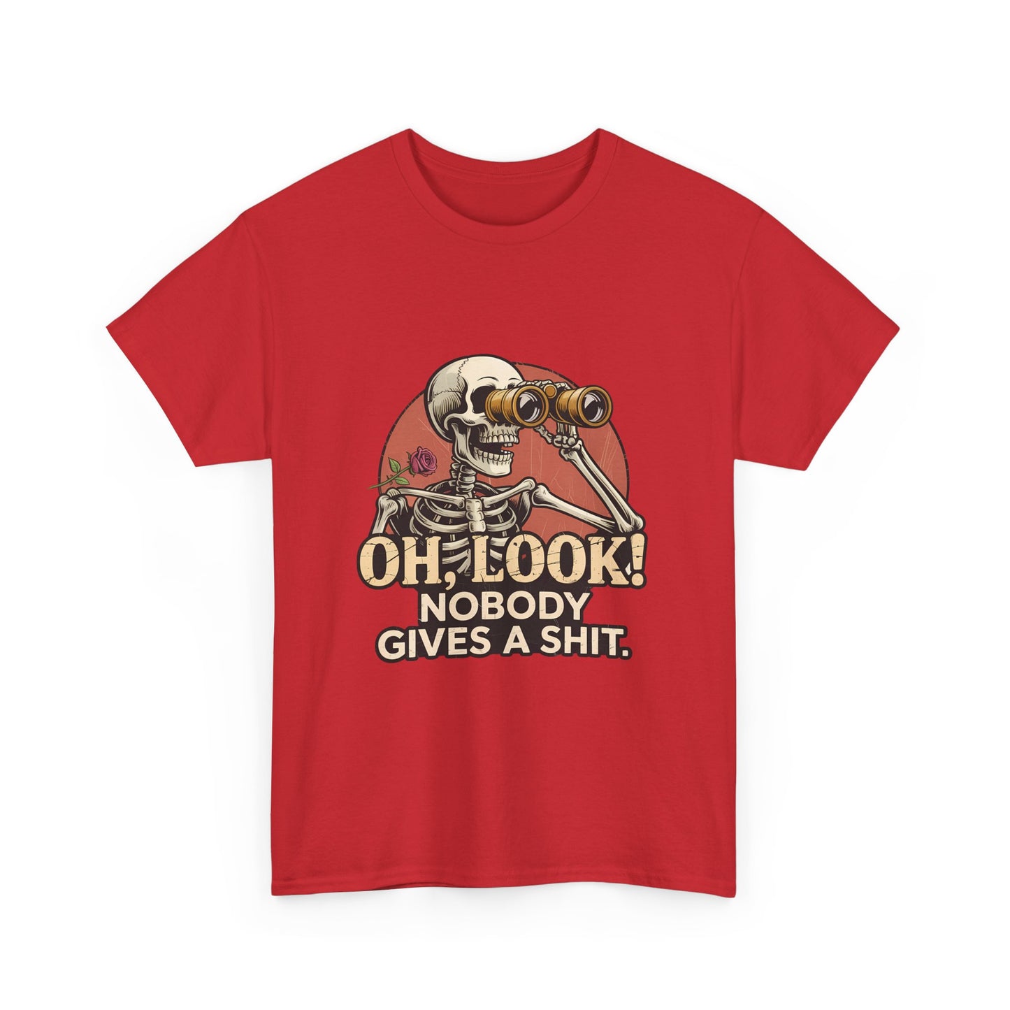 Skull Binoculars Tee — "Oh, Look! Nobody Gives a Shit." Graphic T-Shirt