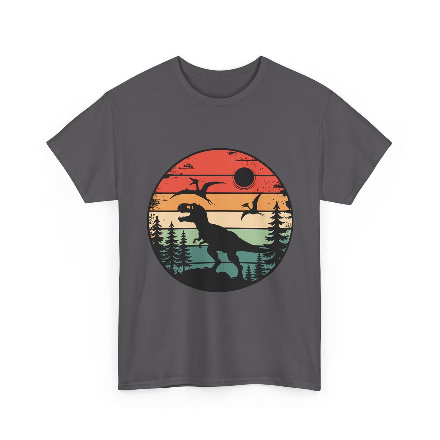 T-Rex Sunset Tee — Retro Dinosaur Graphic T-Shirt