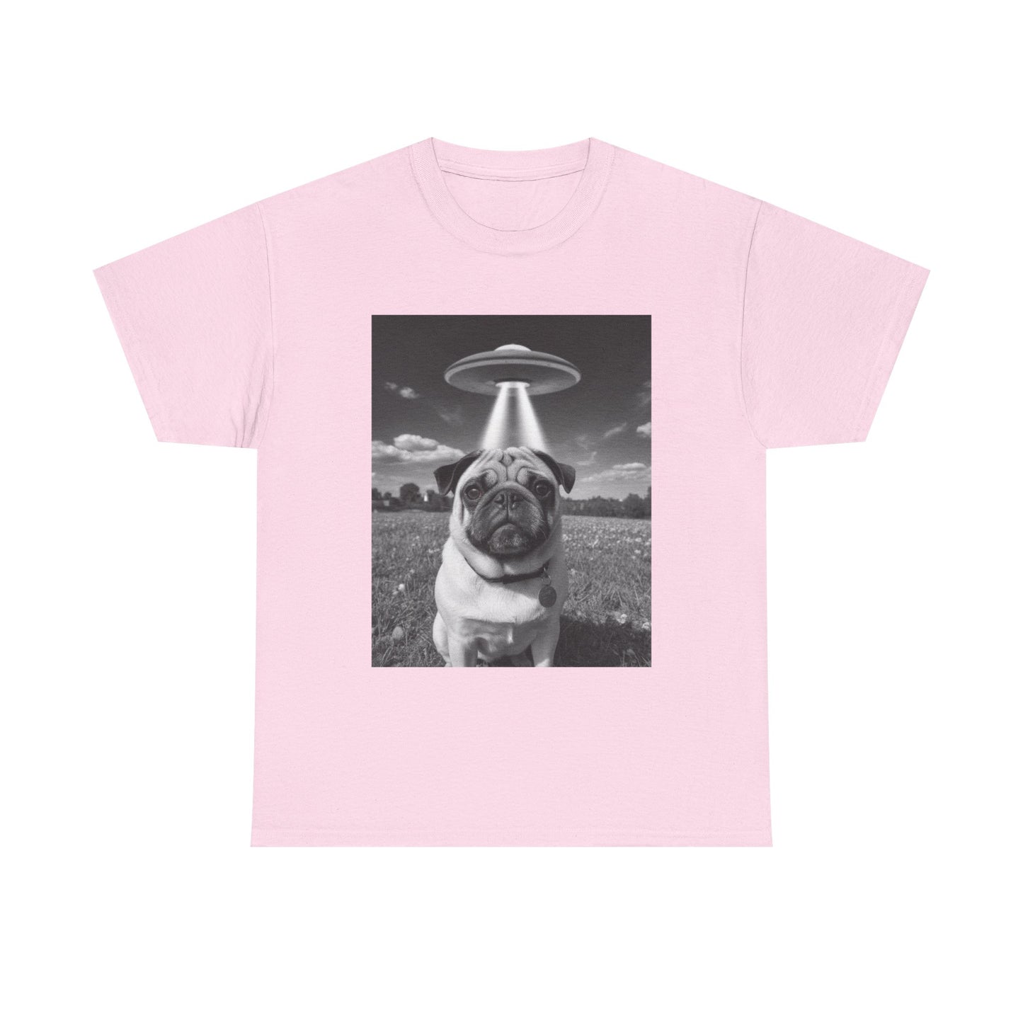 Pug Abduction Tee - Funny UFO Dog Graphic Shirt