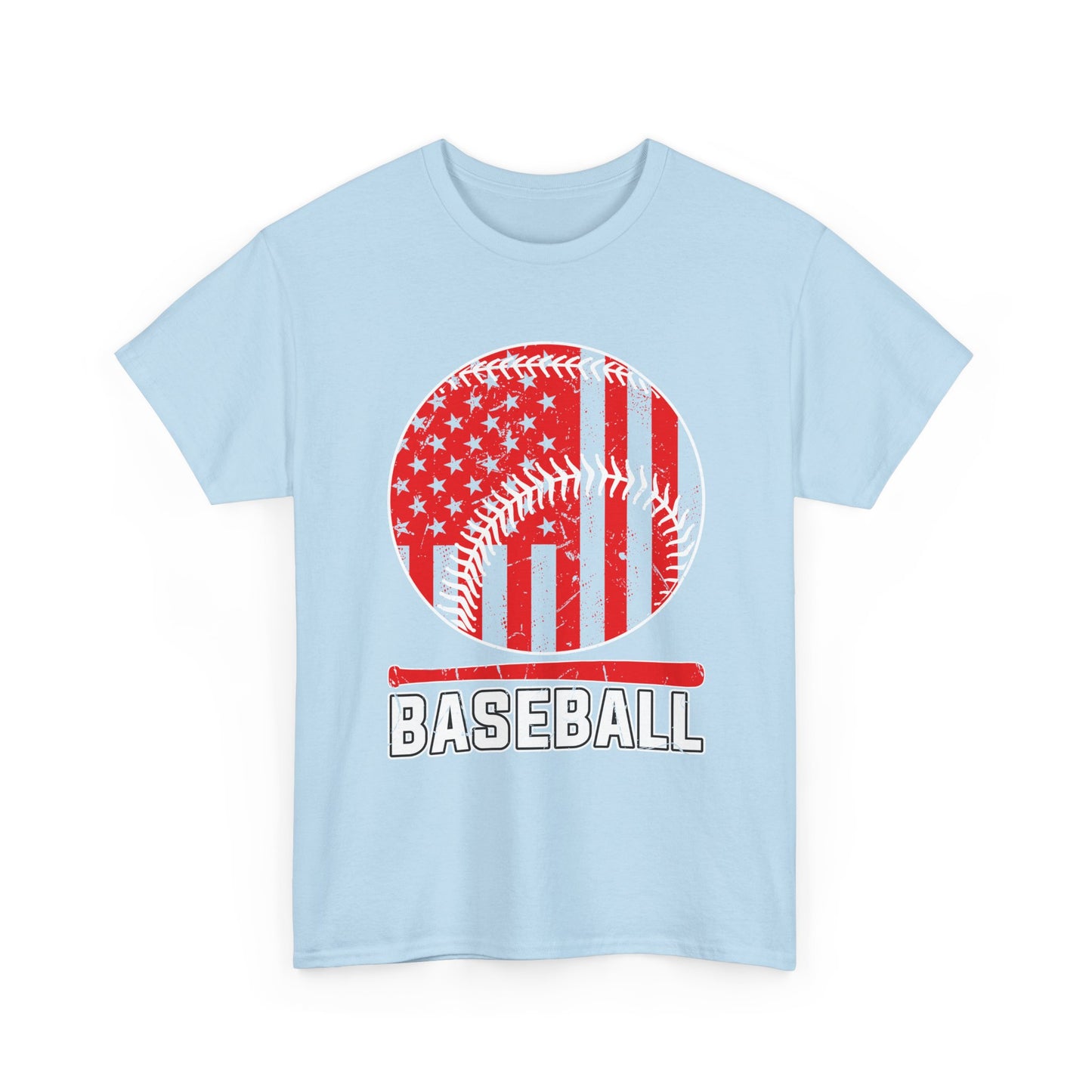Baseball Flag Graphic Tee — Red & Black Baseball USA Design