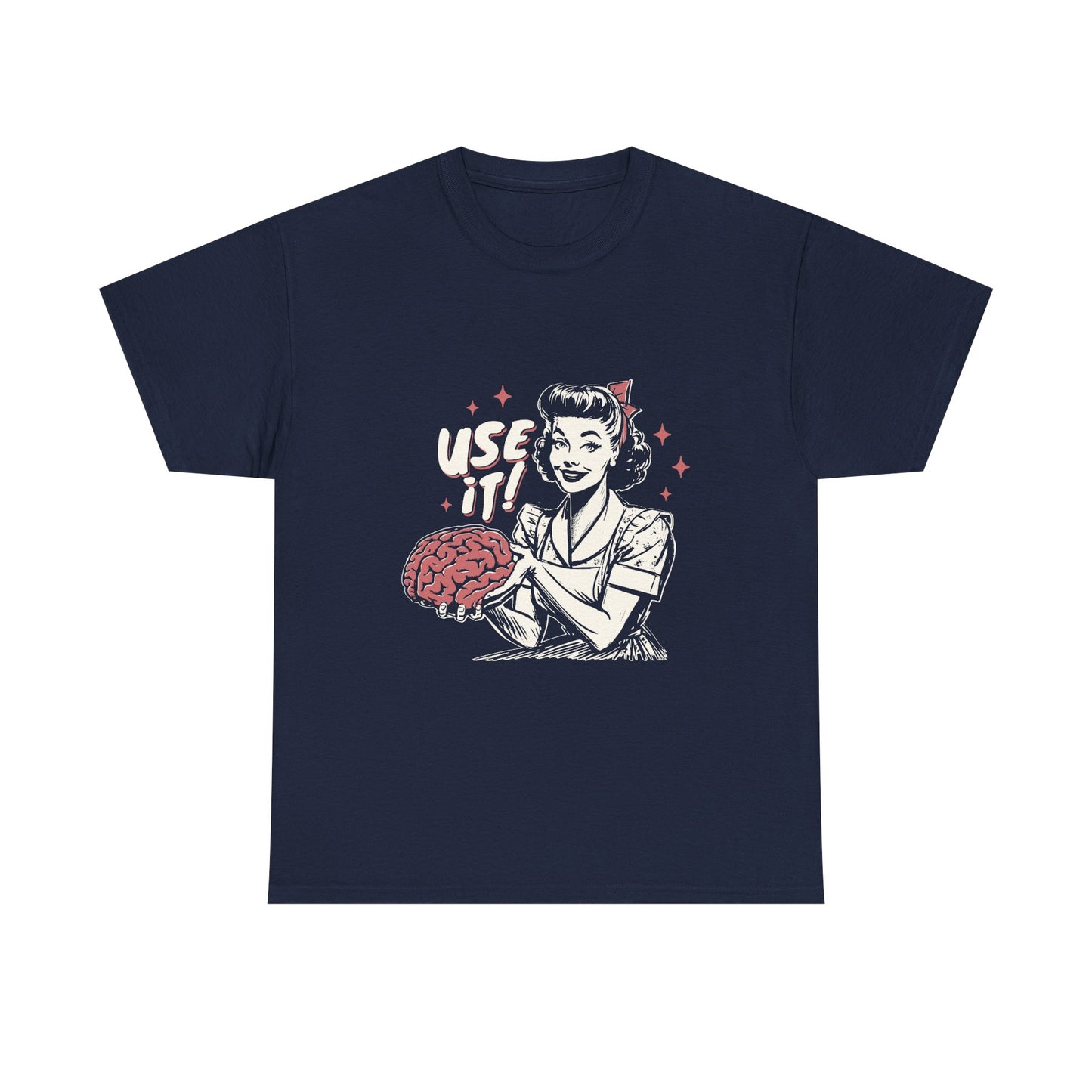 Use It! Retro Nurse Holding Brain Vintage Graphic Tee