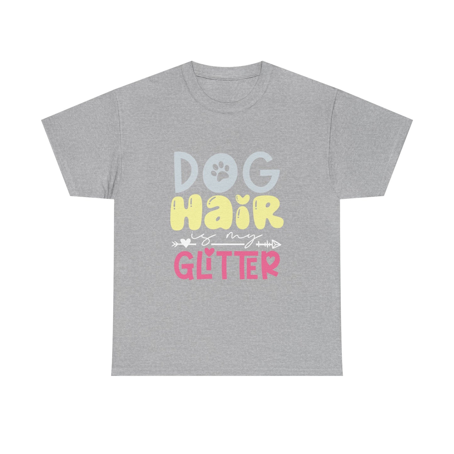 Dog Hair Glitter T-Shirt — Cute Paw Print Pet Lover Tee