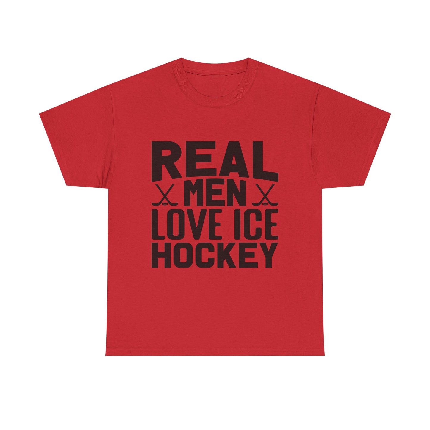 Ice Hockey T-Shirt — "Real Men Love Ice Hockey" Graphic Tee