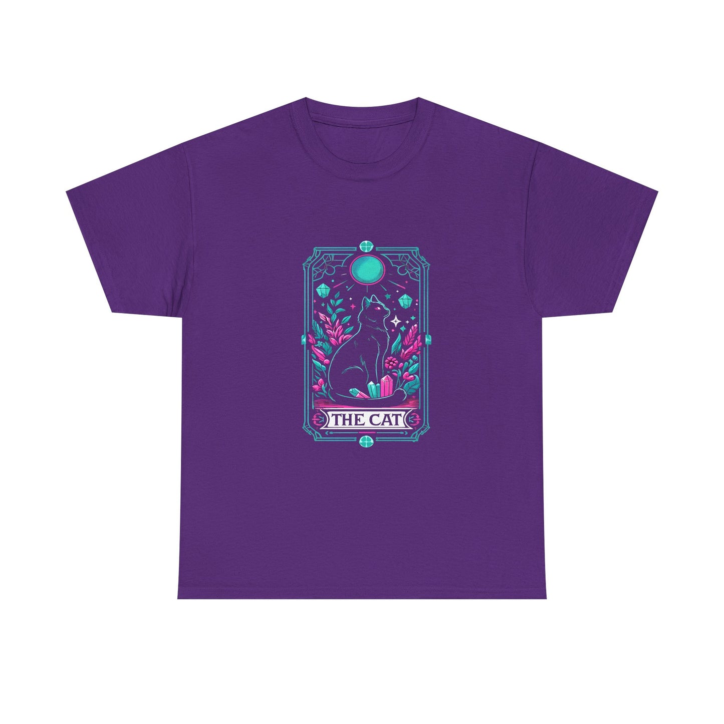 Cat Tarot T-Shirt — "The Cat" Mystical Black Tee