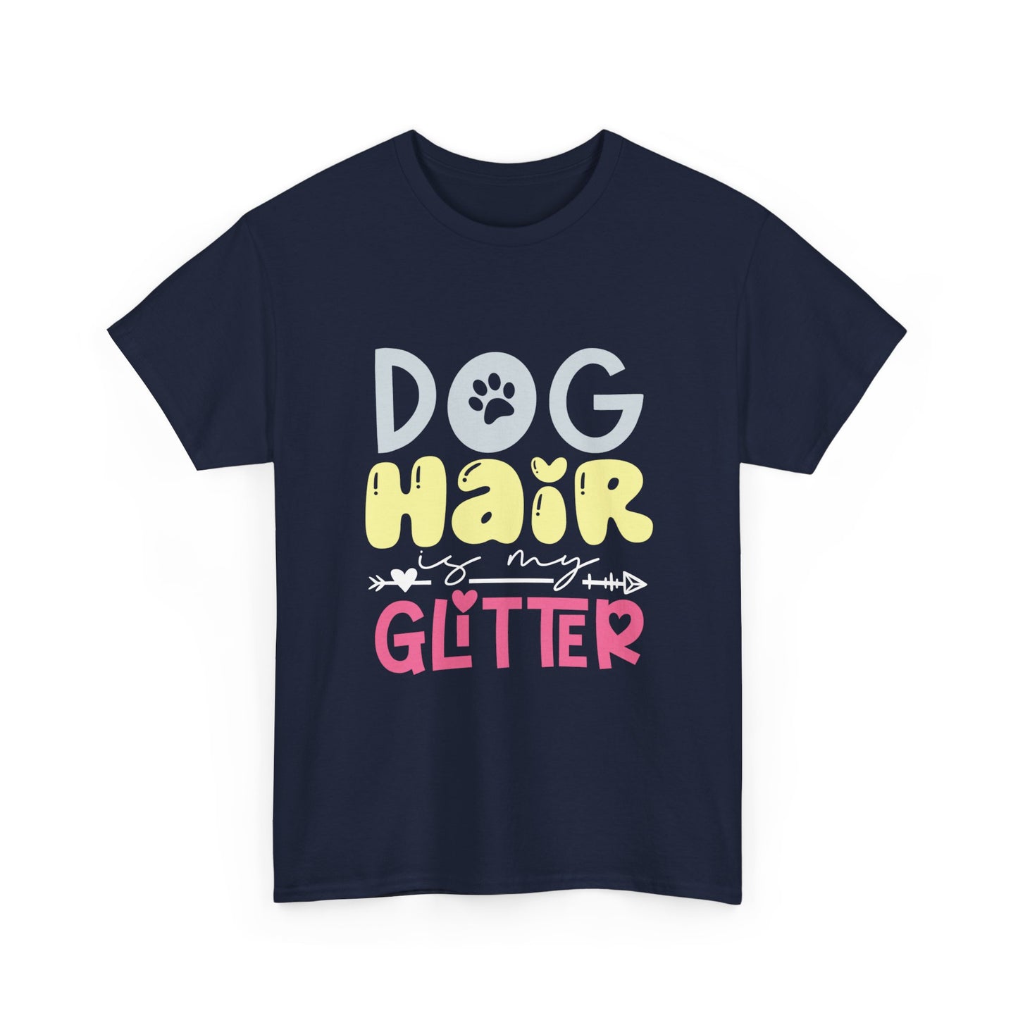 Dog Hair Glitter T-Shirt — Cute Paw Print Pet Lover Tee