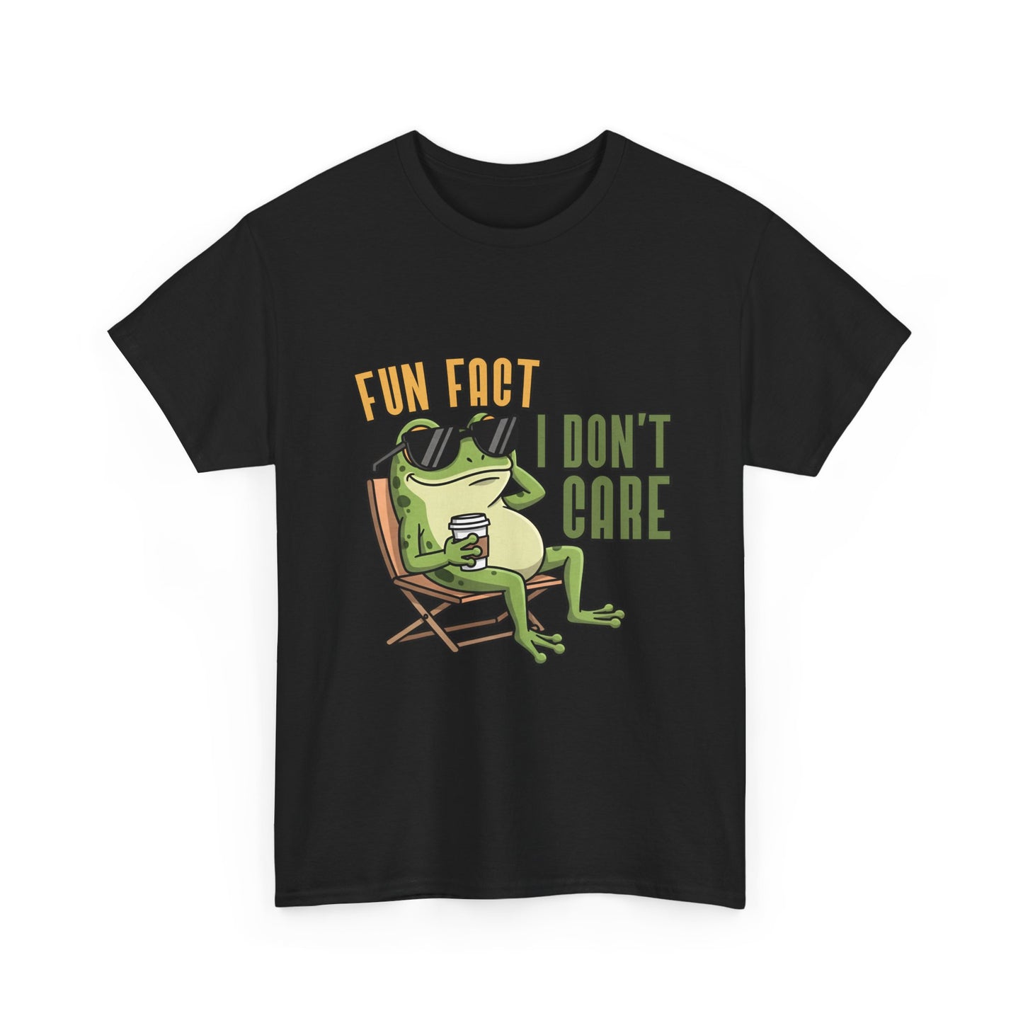 T-Shirt — 'Fun Fact I Don't Care' Relaxed Frog Graphic Tee