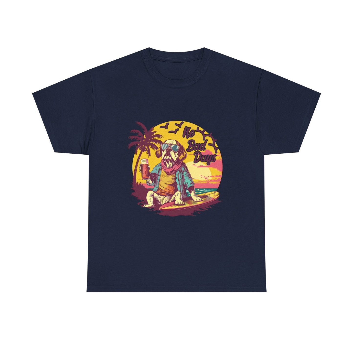 T-Shirt — "No Bad Days" Surf Sloth Retro Beach Tee