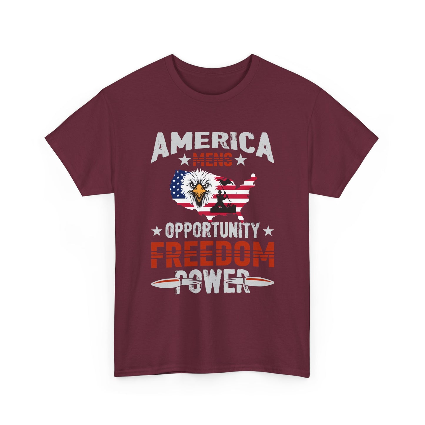 Freedom Power Patriotic T‑Shirt — America Opportunity & Veterans Flag Design