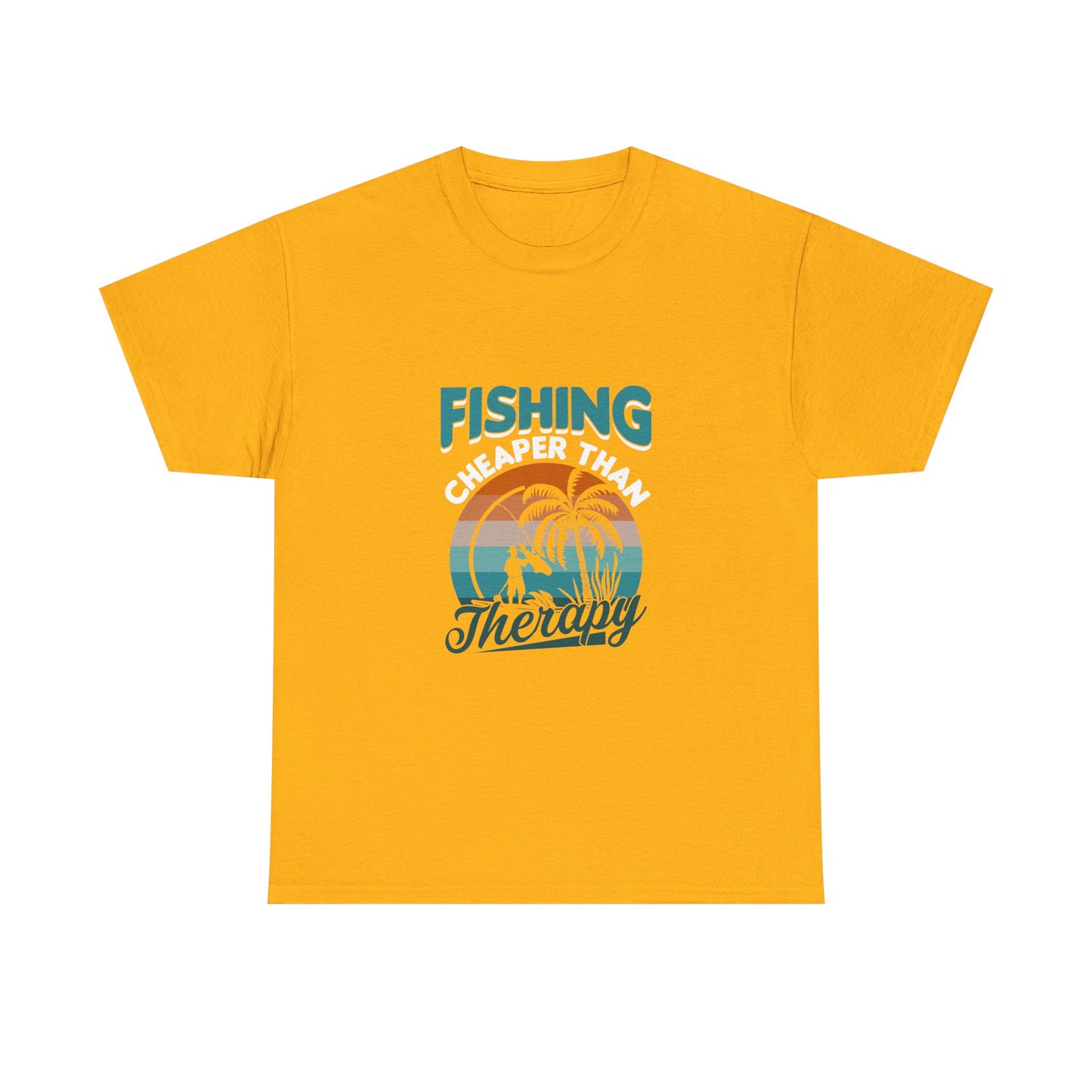 Fishing Cheaper Than Therapy T-Shirt — Retro Palm Beach Fishing Tee