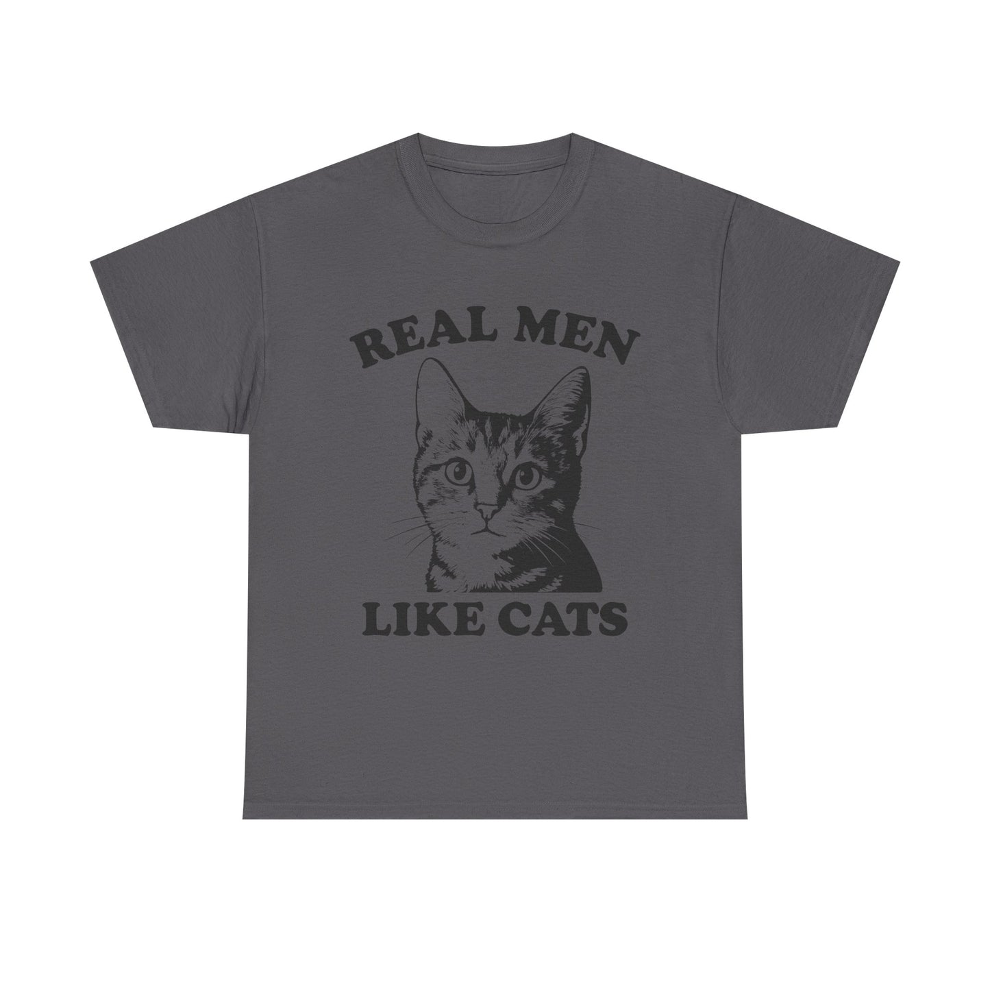 Real Men Like Cats T-Shirt — Vintage Cat Lover Tee