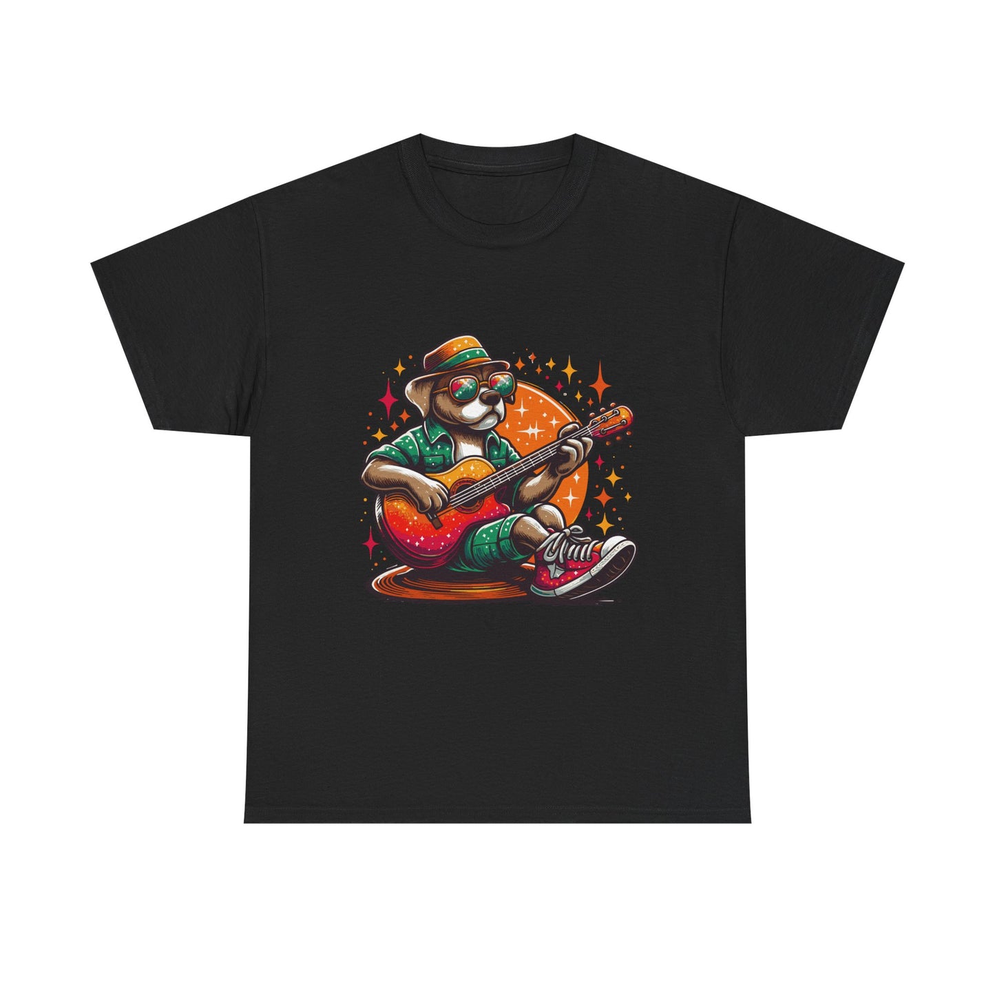 Dog Playing Guitar T‑Shirt — Retro Chill Music Tee for Guitar Lovers
