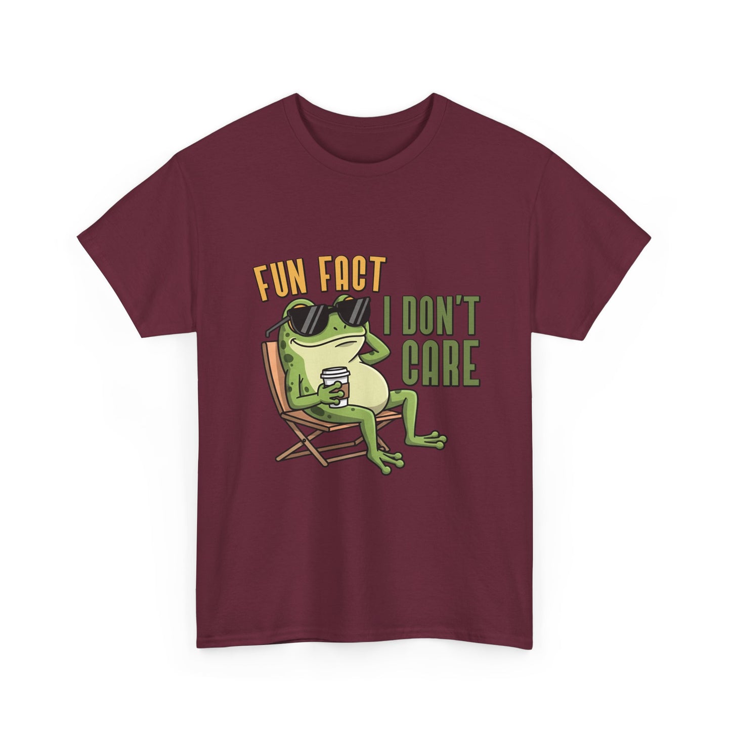 T-Shirt — 'Fun Fact I Don't Care' Relaxed Frog Graphic Tee