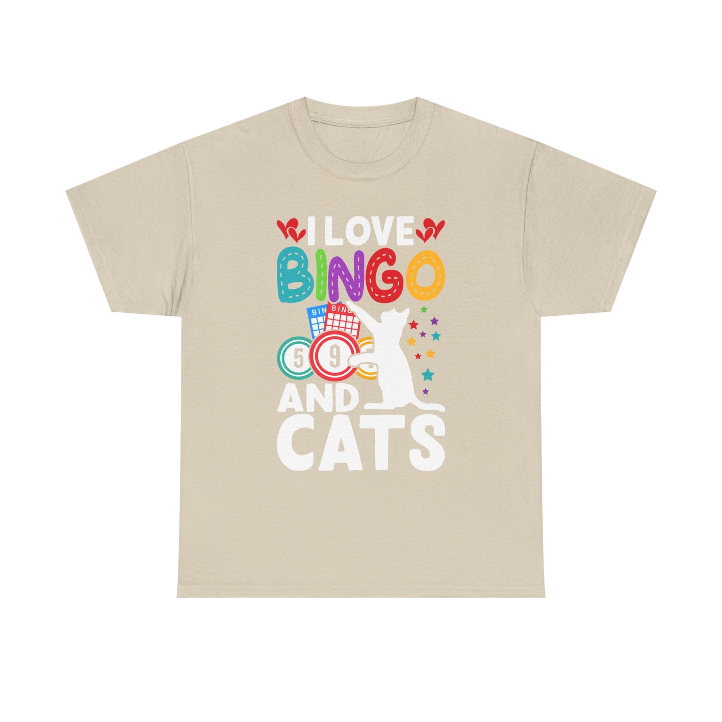 I Love Bingo and Cats T-Shirt — Funny Cat Lover Bingo Tee