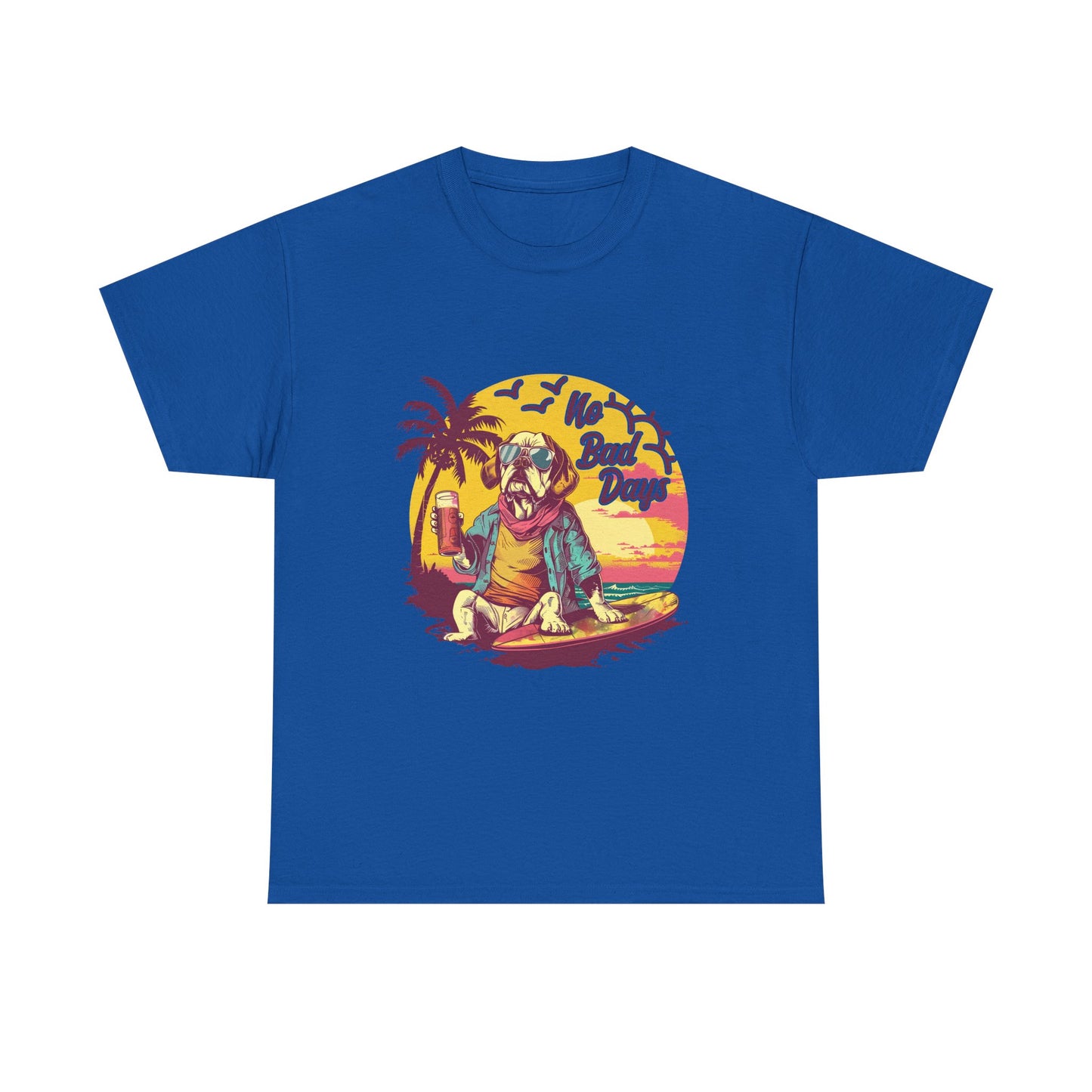 T-Shirt — "No Bad Days" Surf Sloth Retro Beach Tee