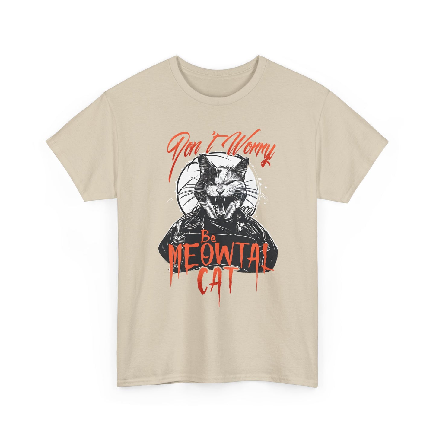 Meowtal Cat T-Shirt — 'Don't Worry' Gothic Cat Graphic Tee