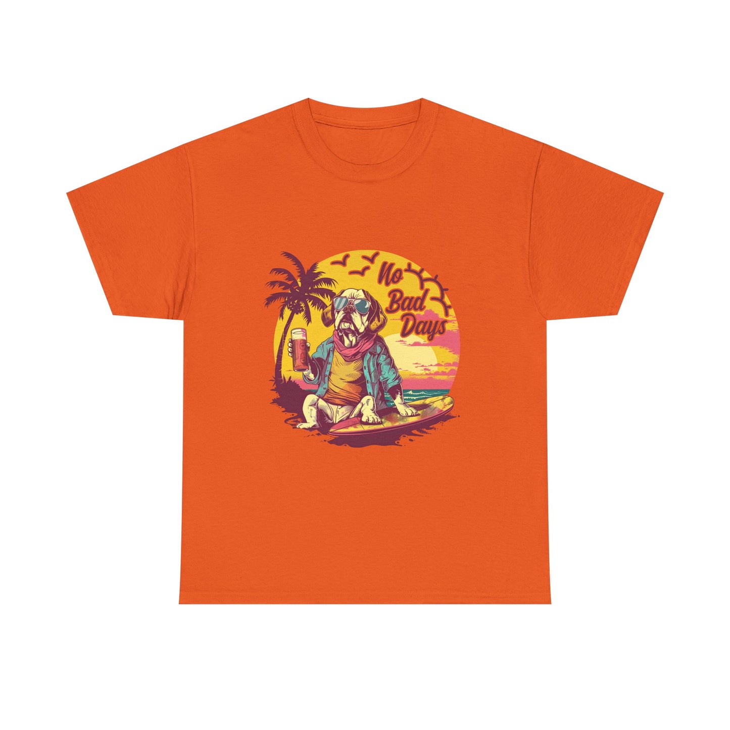 T-Shirt — "No Bad Days" Surf Sloth Retro Beach Tee