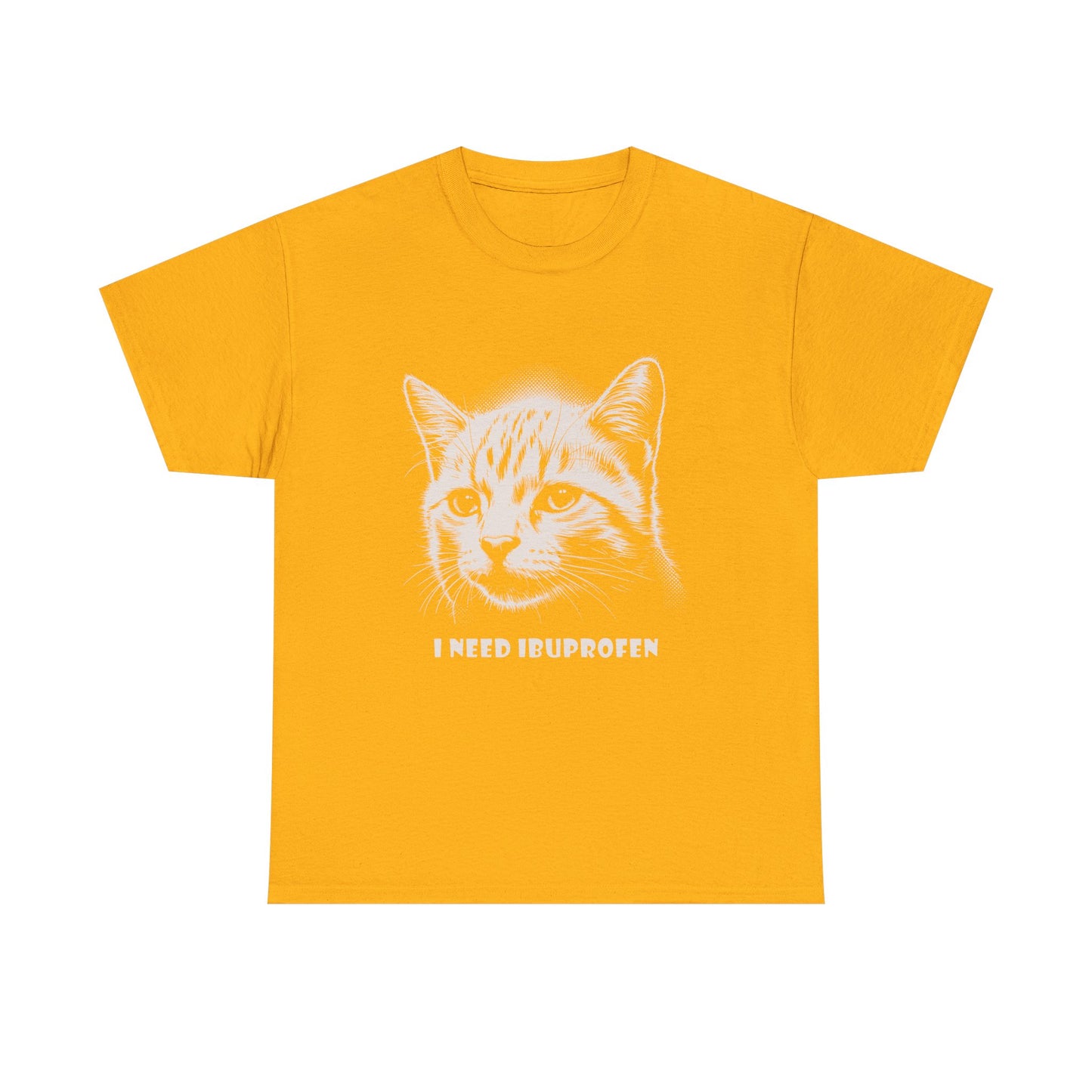 Cat Graphic Tee — "I Need Ibuprofen" Funny Vintage Cat T-Shirt
