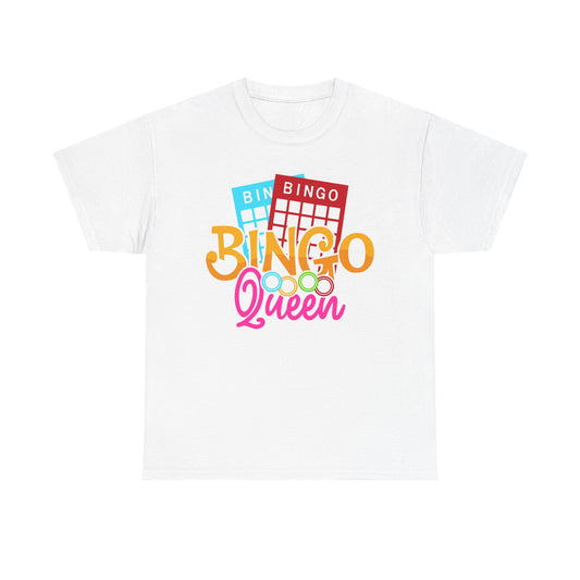 Bingo Queen T-Shirt – Colorful Bingo Cards Graphic Tee for Players & Seniors