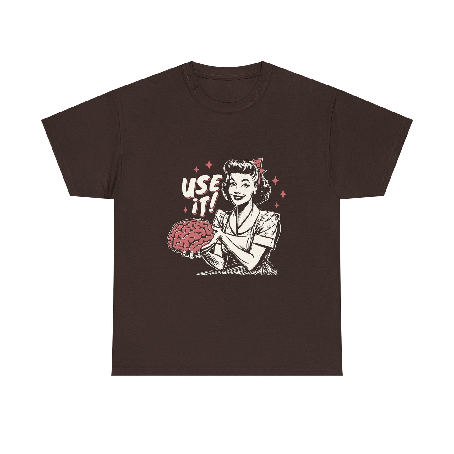 Use It! Retro Nurse Holding Brain Vintage Graphic Tee