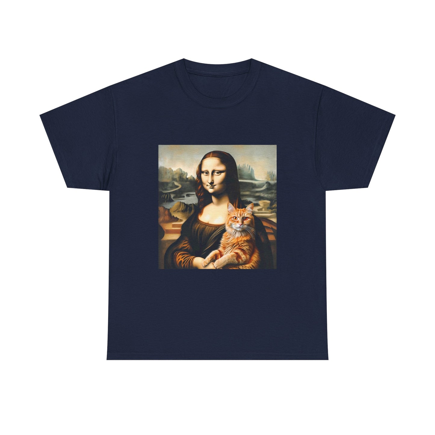 T-Shirt — Mona Lisa Holding a Cat Graphic Tee