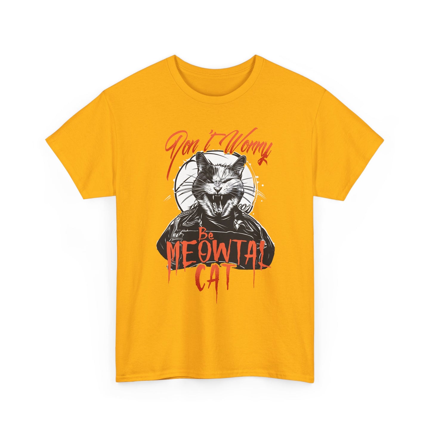 Meowtal Cat T-Shirt — 'Don't Worry' Gothic Cat Graphic Tee