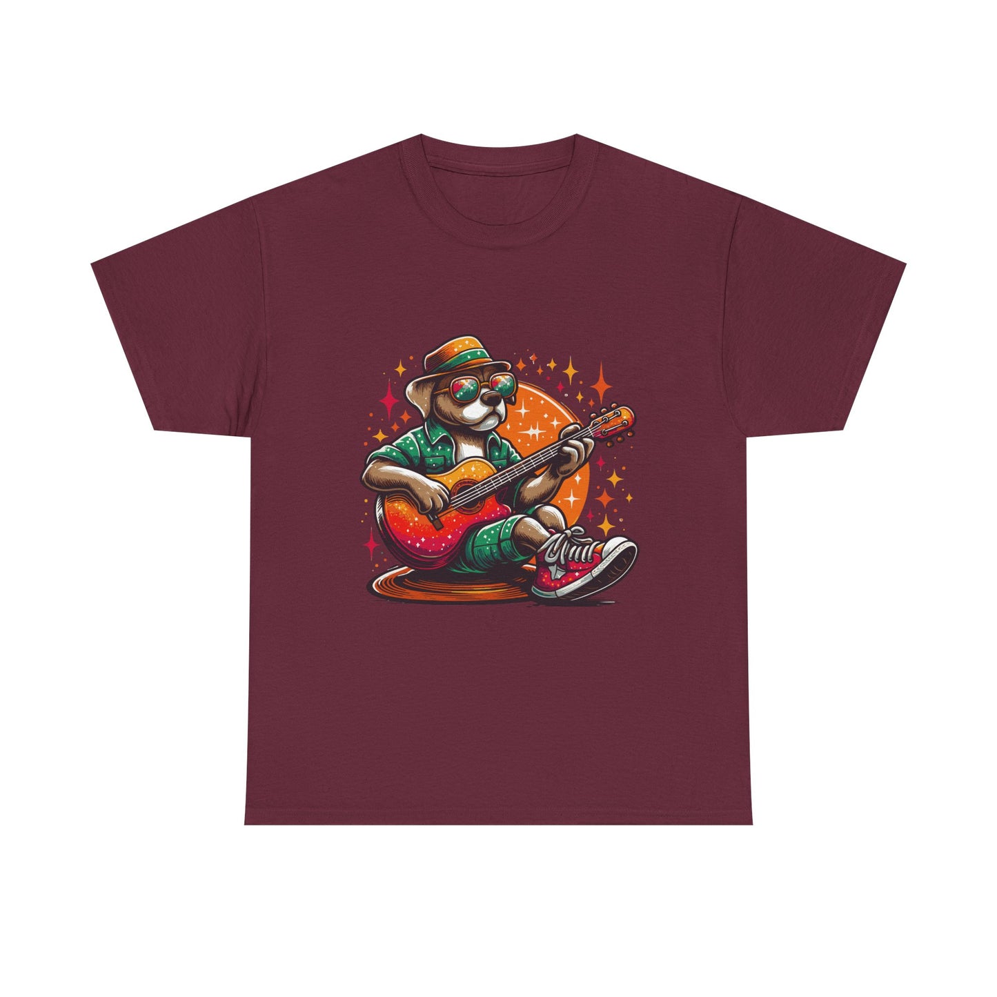 Dog Playing Guitar T‑Shirt — Retro Chill Music Tee for Guitar Lovers