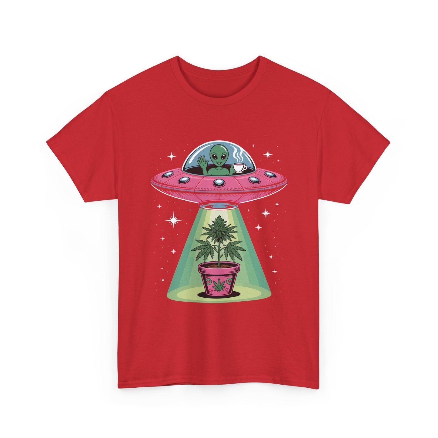 Alien UFO Plant Tee — Cute Extraterrestrial Plant Abduction Graphic T-Shirt