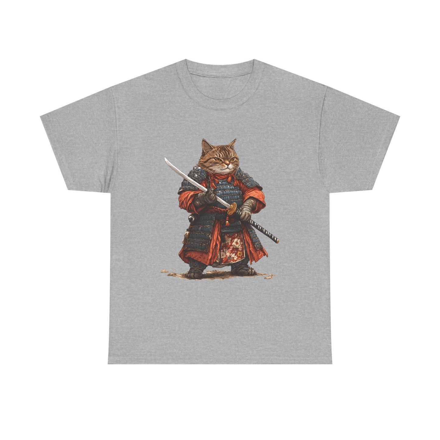 Samurai Cat T-Shirt – Warrior Tabby Graphic Tee