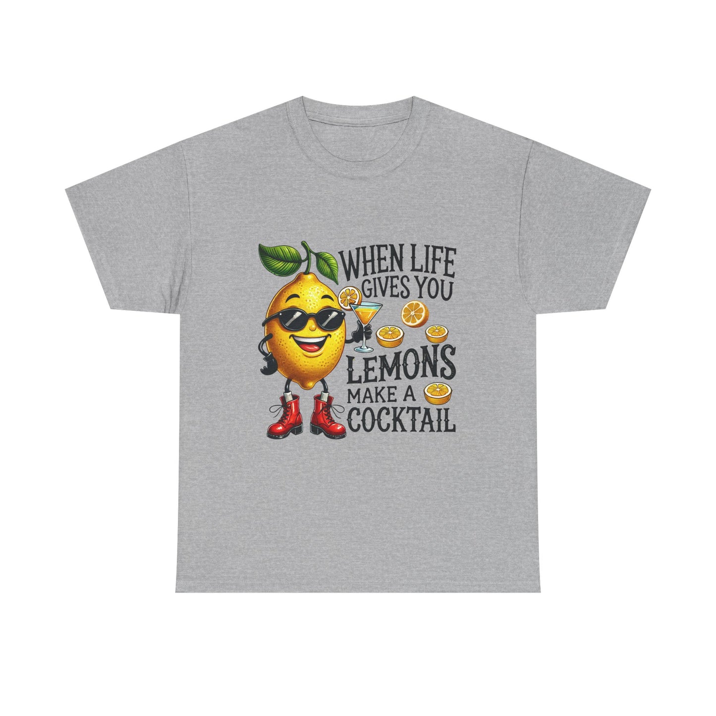 T-Shirt — "When Life Gives You Lemons Make a Cocktail" Funny Lemon Graphic Tee