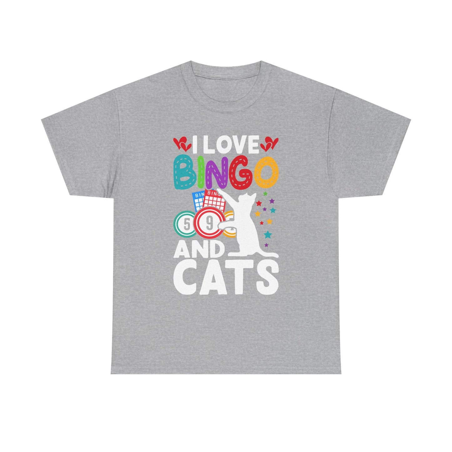 I Love Bingo and Cats T-Shirt — Funny Cat Lover Bingo Tee