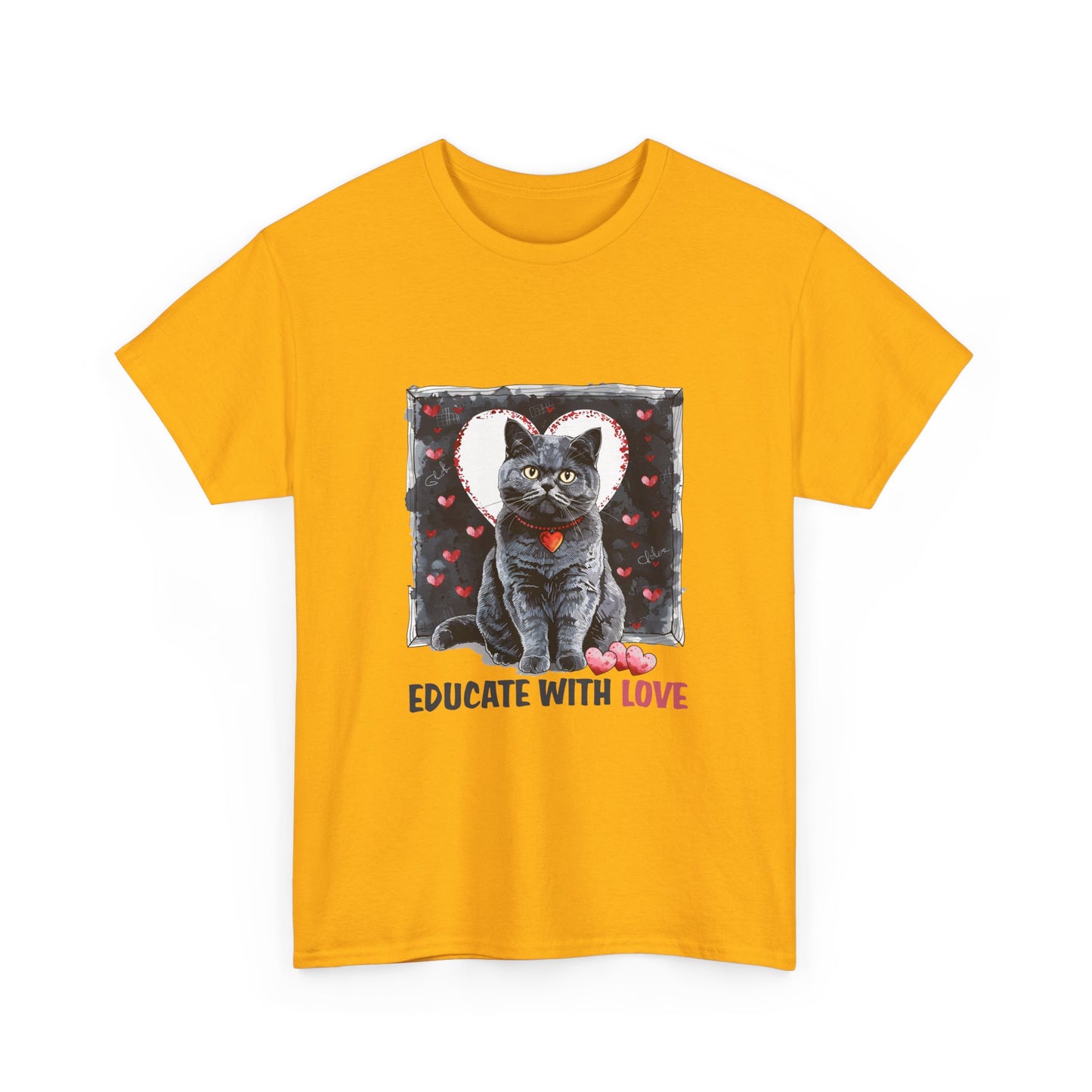 Cat “Educate With Love” T‑Shirt