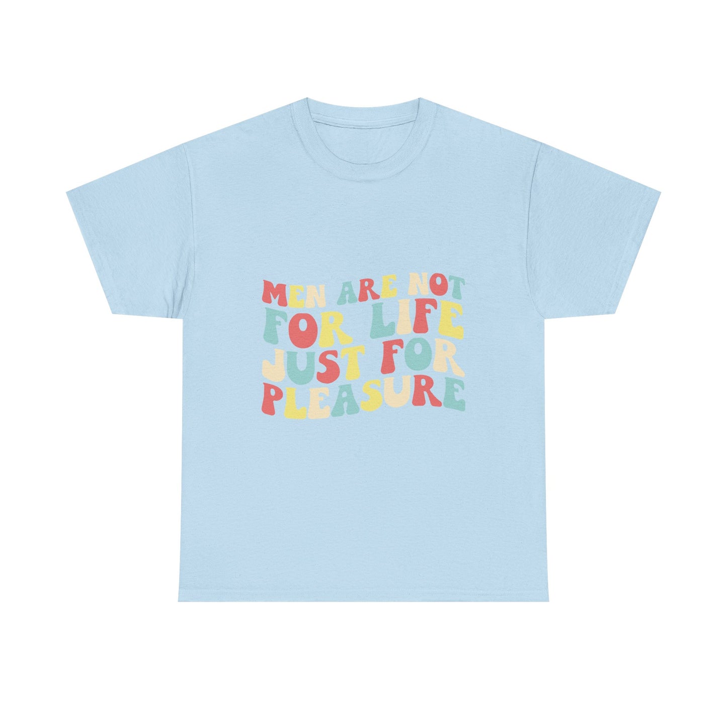 T-Shirt — "Men Are Not For Life Just For Pleasure" Retro Colorblock Graphic Tee