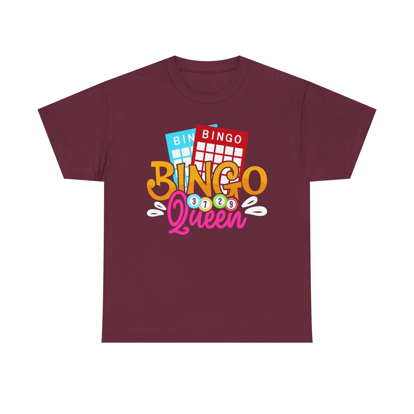 Bingo Queen T-Shirt – Colorful Bingo Cards Graphic Tee for Players & Seniors
