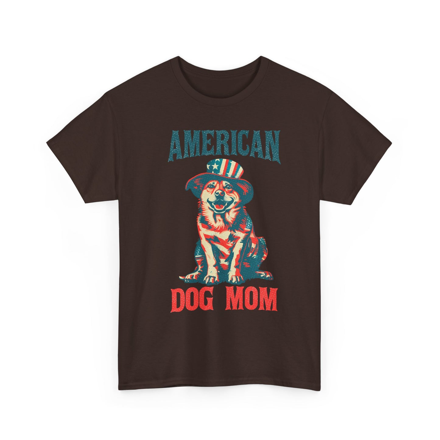 American Dog Mom T-Shirt — Patriotic Pup Tee for Dog Lovers