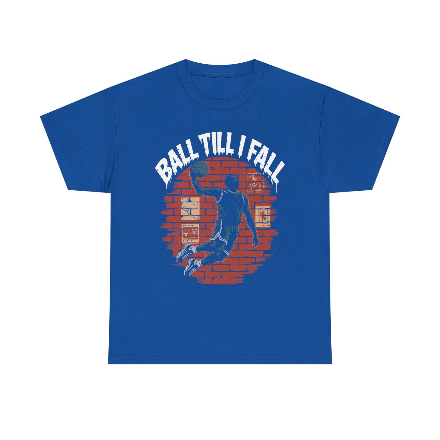 Basketball 'Ball Till I Fall' Tee — Vintage Brick Dunk Graphic T-Shirt