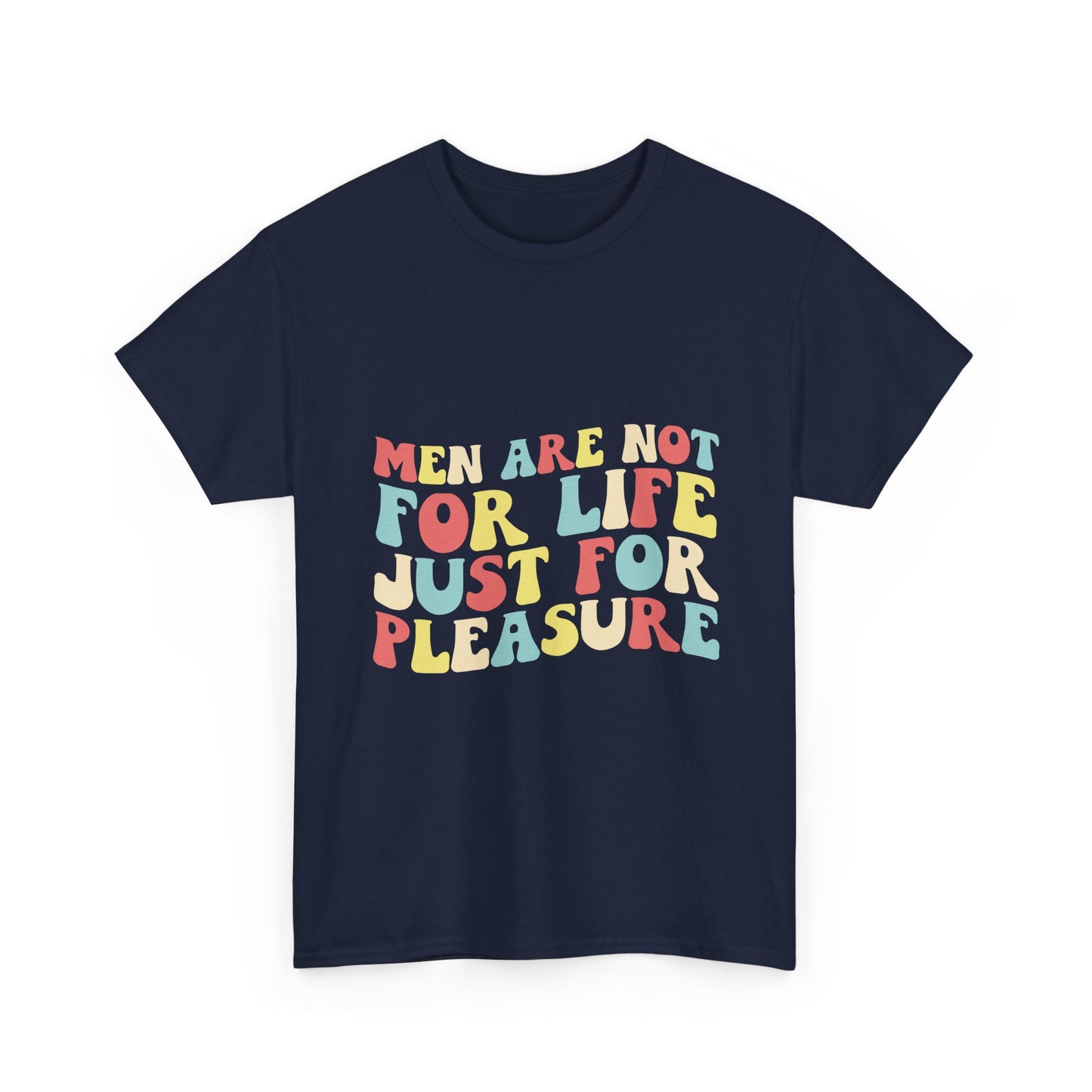 T-Shirt — "Men Are Not For Life Just For Pleasure" Retro Colorblock Graphic Tee