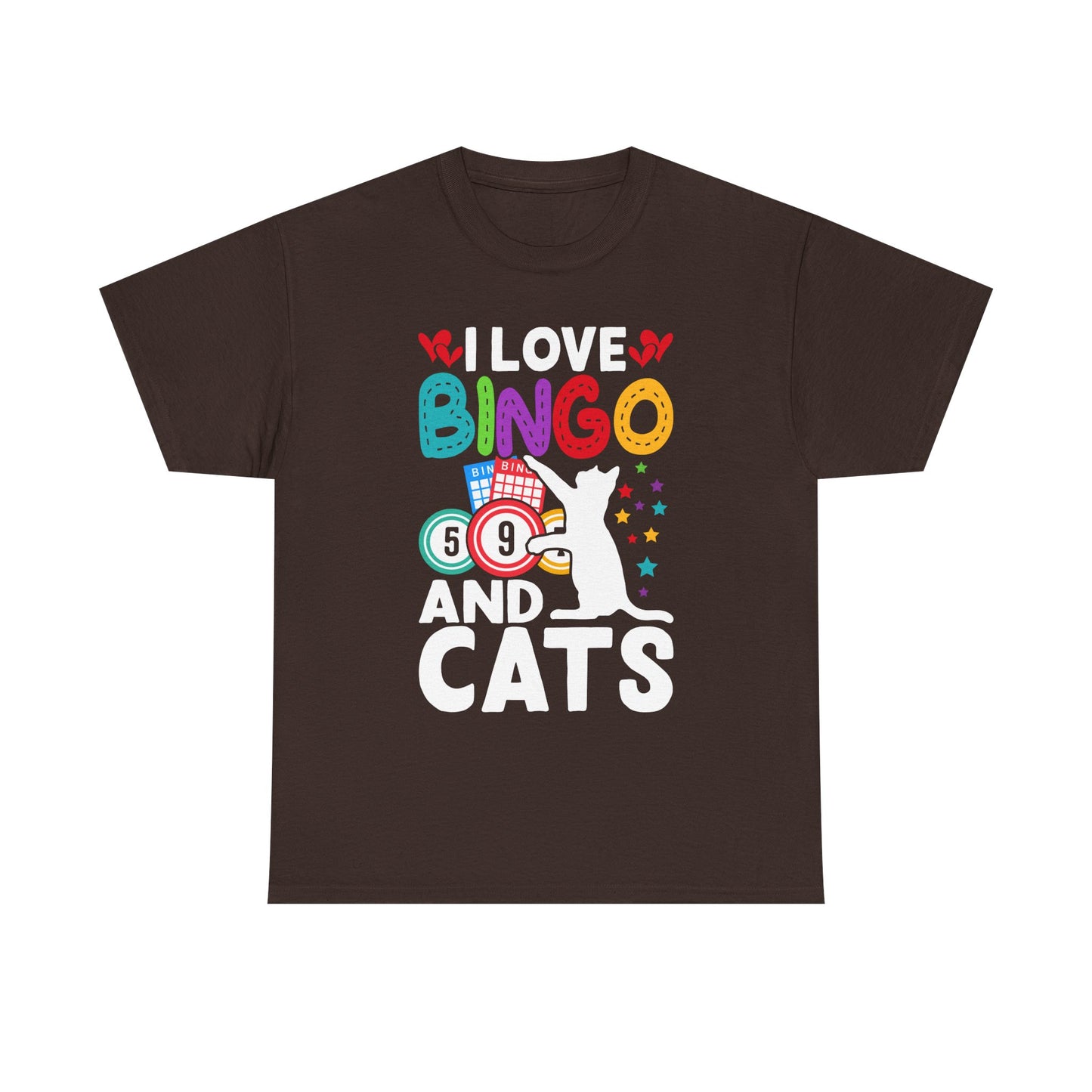 I Love Bingo and Cats T-Shirt — Funny Cat Lover Bingo Tee