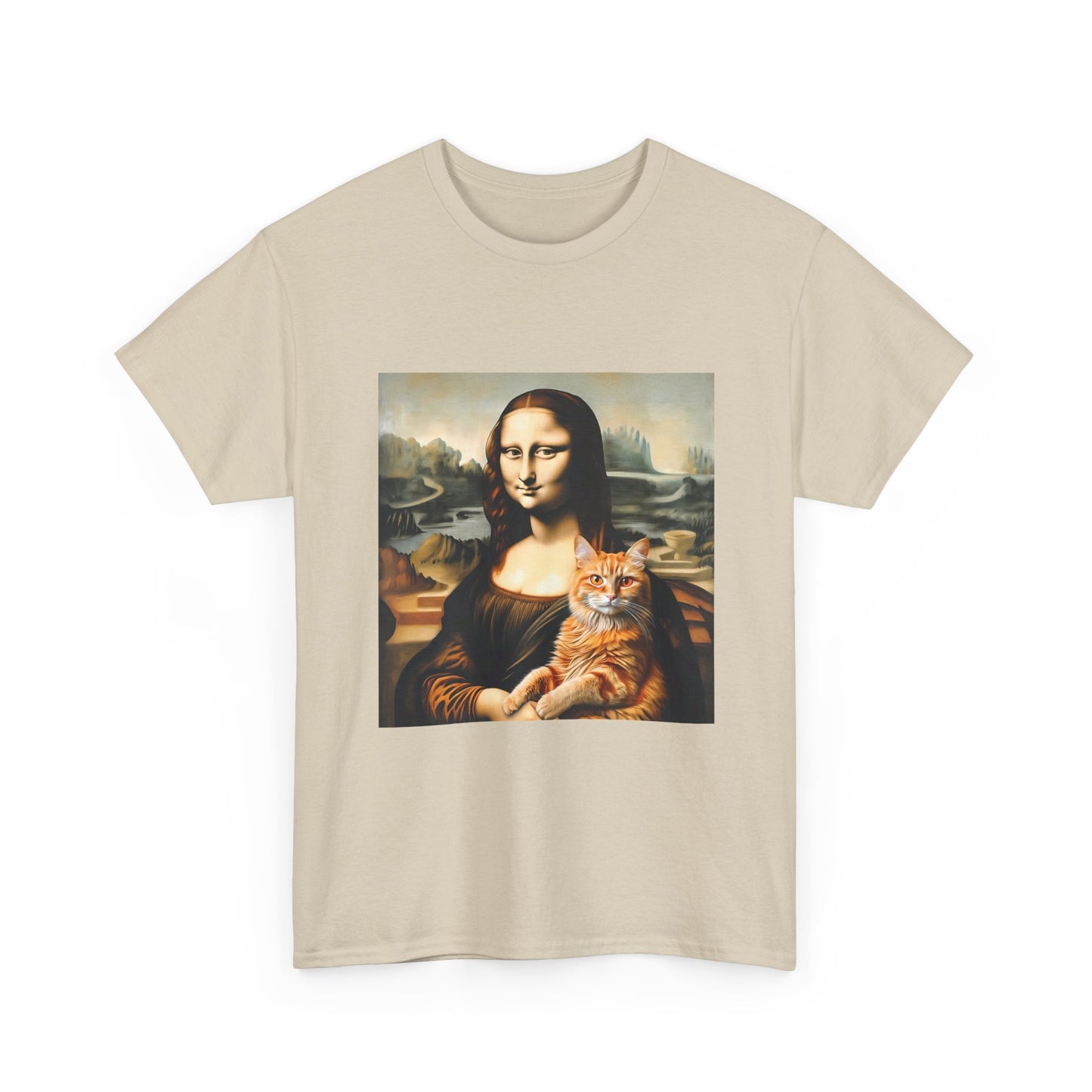 T-Shirt — Mona Lisa Holding a Cat Graphic Tee