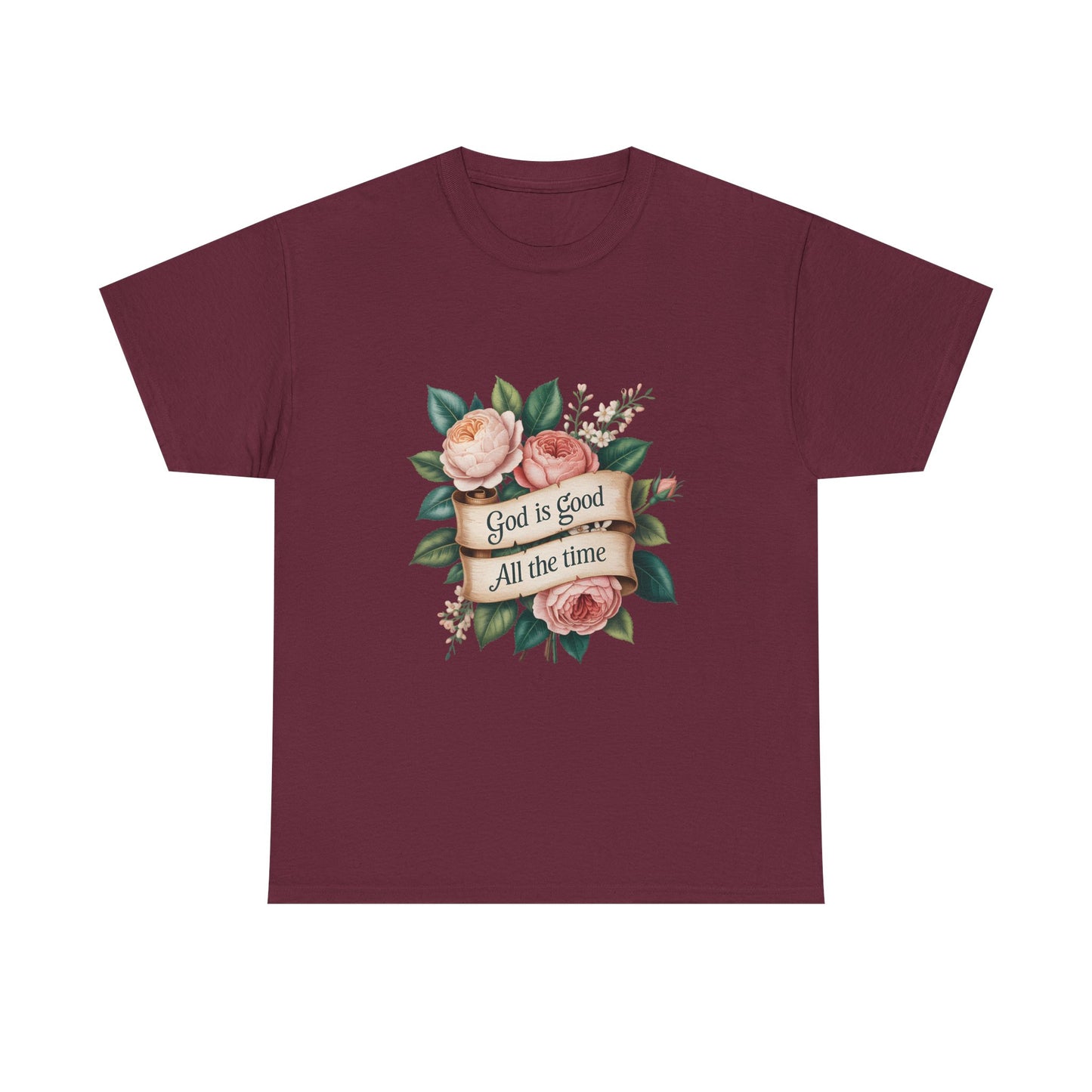 Floral "God is Good All the Time" T‑Shirt